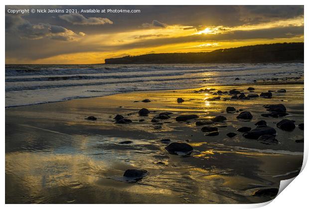 Llantwit Major Beach Glamorgan Heritage Coast Suns Print by Nick Jenkins