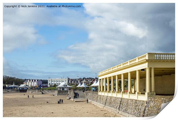 Whitmore Bay on Barry Island South Wales Print by Nick Jenkins