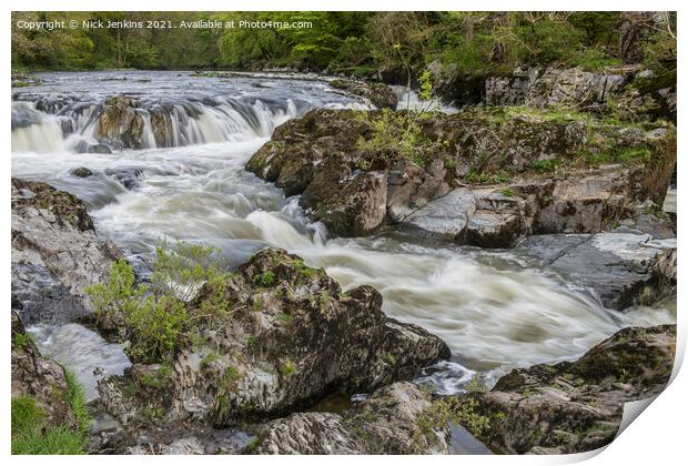 Cenarth Falls Pembrokeshire Carmarthenshire Border Print by Nick Jenkins