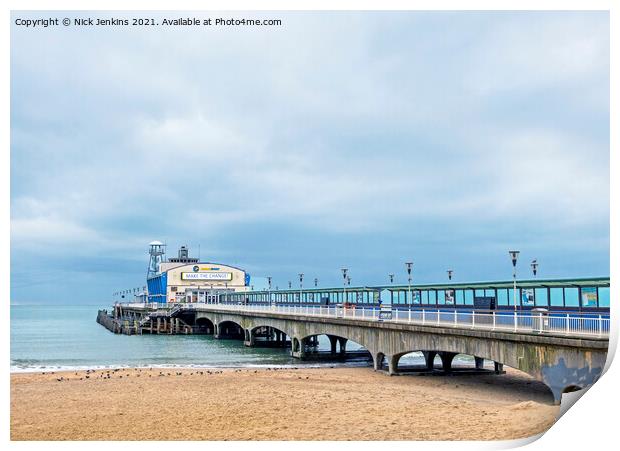 Bournemouth Pier Dorset Coast  Print by Nick Jenkins