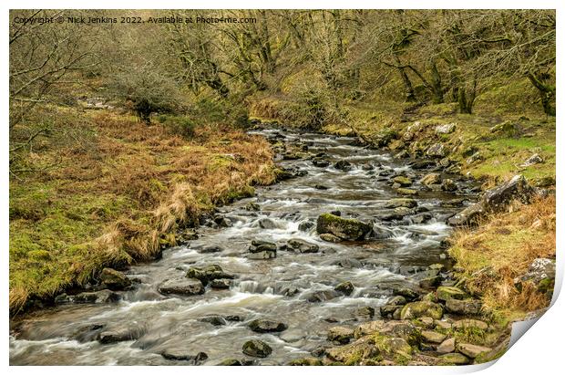 The River Caerfanell in the Central Beacons Print by Nick Jenkins