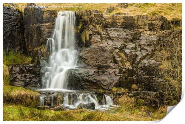 Waterfall at Cotegill Bridge Yorkshire Dales   Print by Nick Jenkins