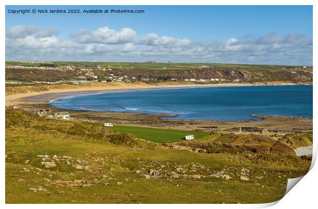 Port Eynon and Horton Beaches Gower  Print by Nick Jenkins