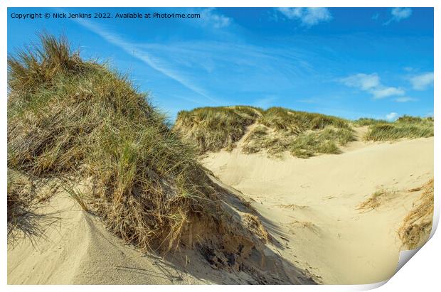 Sand Dunes Llangennith Rhossili Bay Gower Print by Nick Jenkins