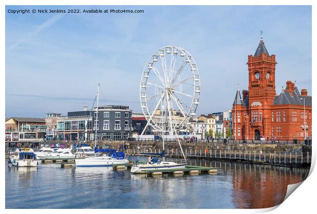 Cardiff Bay Waterfront  in April Print by Nick Jenkins