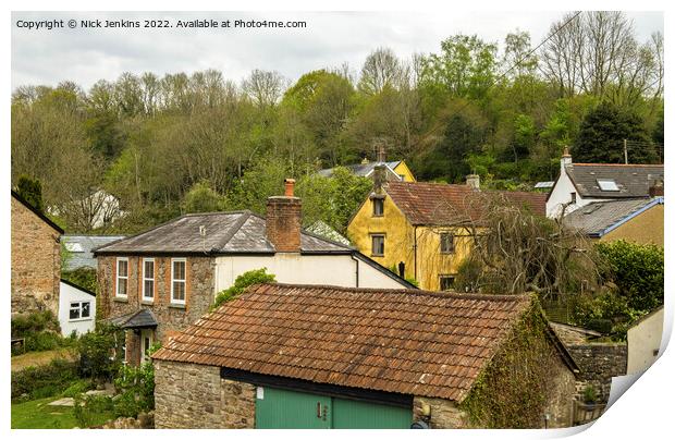Village of Brockweir by the River Wye Gloucestershire  Print by Nick Jenkins