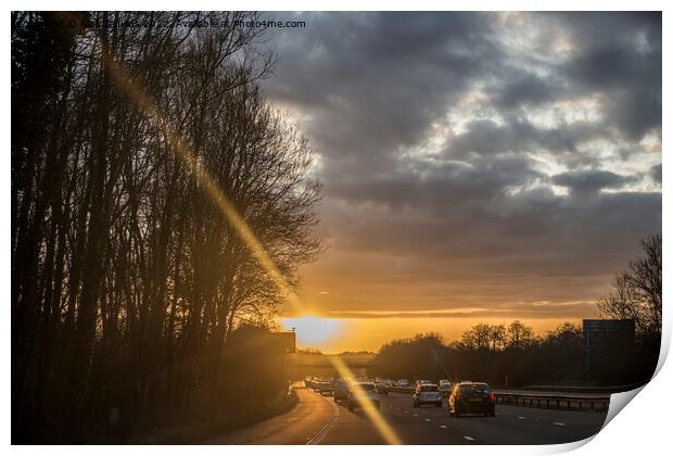 Driving into the Sun Print by Nick Jenkins
