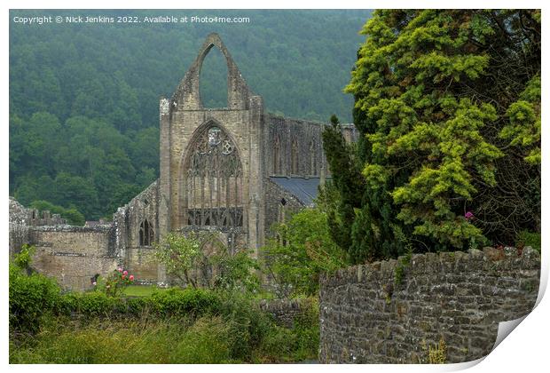 Tintern Abbey Wye Valley Monmouthshire Print by Nick Jenkins