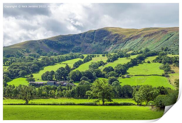 A high rocky cliff face in Dentdale south west of Dent  Print by Nick Jenkins