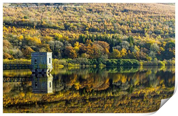 Talybont Reservoir Beautiful Reflections Print by Nick Jenkins