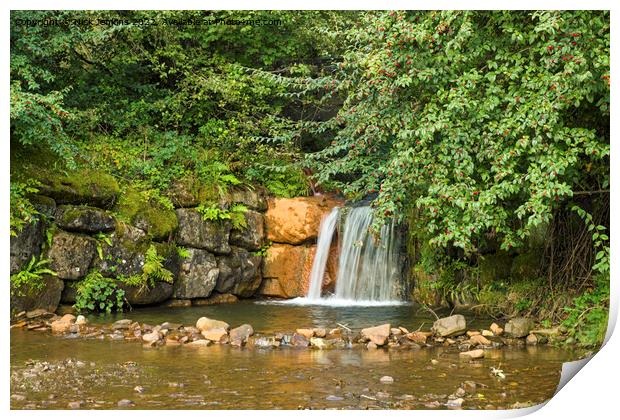 Clydach Vale Upper Pool Waterfall  Print by Nick Jenkins