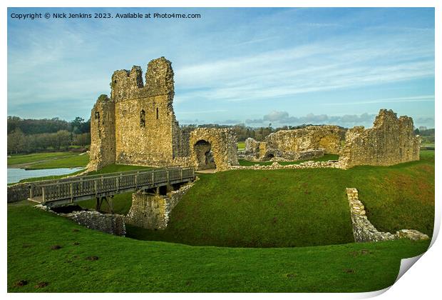 Ogmore Castle Remains Ogmore by Sea  Print by Nick Jenkins