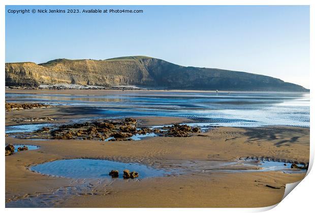 Dunraven Bay in February with Beautiful Light  Print by Nick Jenkins