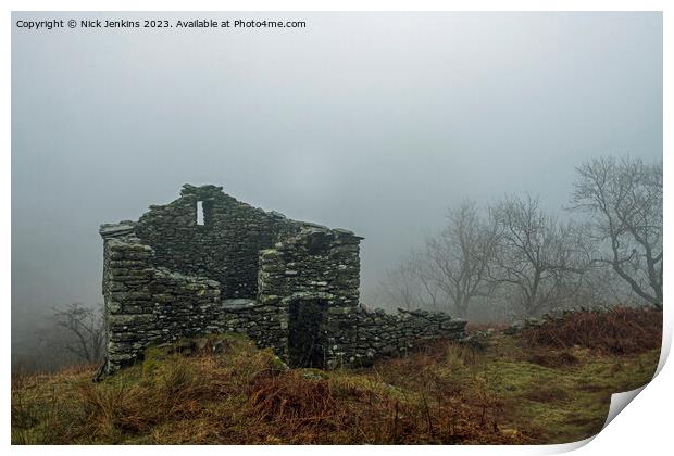 Abandoned Bothy Troutbeck Valley Lake District  Print by Nick Jenkins