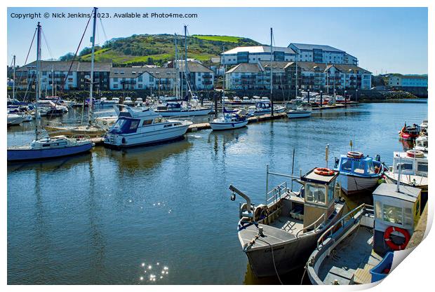The Marina at Aberystwyth on the Mid Wales Coast Print by Nick Jenkins