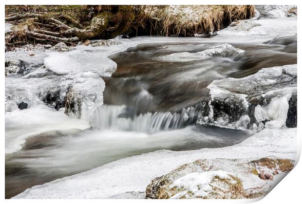 A flowing stream under snowy conditions  Print by Nick Jenkins