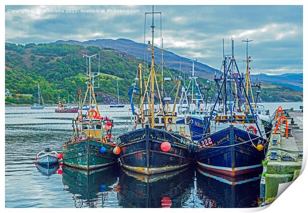 Trawlers berthed at Ullapool Harbour  Print by Nick Jenkins