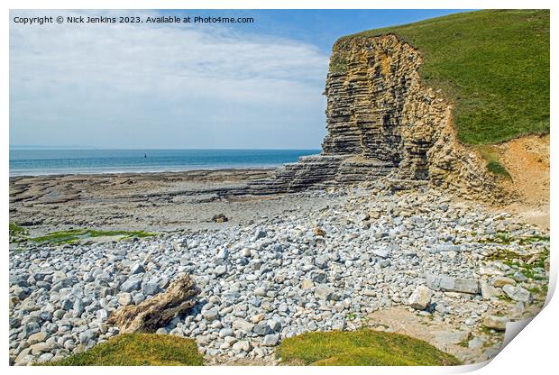 Nash Point aka Marcross Beach Glamorgan Coast  Print by Nick Jenkins