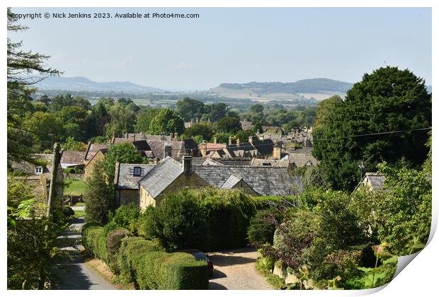 Looking Down on Stanton in the Cotswolds  Print by Nick Jenkins