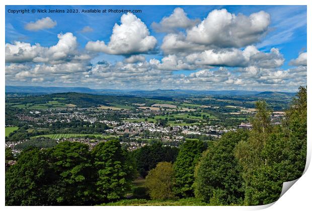 View over Monmouth to the Black Mountains  Print by Nick Jenkins