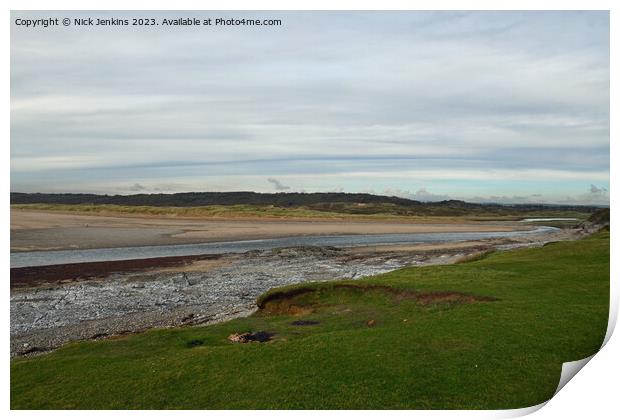 River Ogmore Estuary at Ogmore by Sea Beach  Print by Nick Jenkins