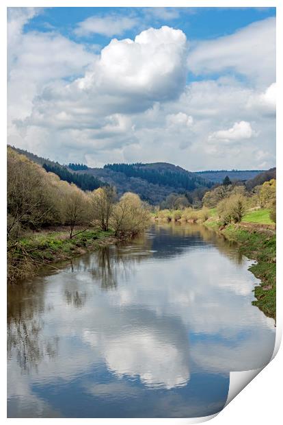 The River Wye at Brockweir in the Wye Valley  Print by Nick Jenkins