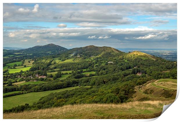 The Malvern Hills Early Autumn Worcestershire Print by Nick Jenkins