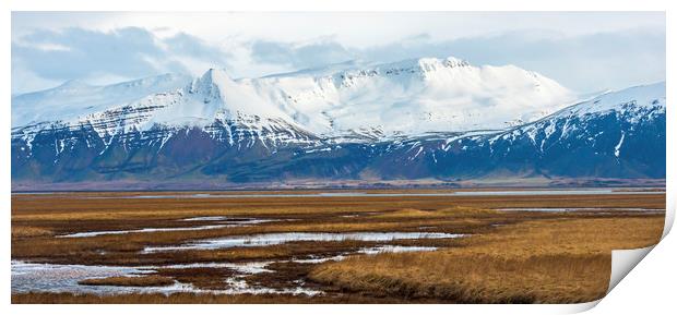 Mountains near Hofn Iceland Print by Nick Jenkins