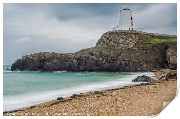 The Great Lighthouse on Llandwyn Island Anglesey Print by Nick Jenkins