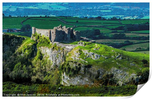 Carreg Cennen Castle Brecon Beacons Print by Nick Jenkins