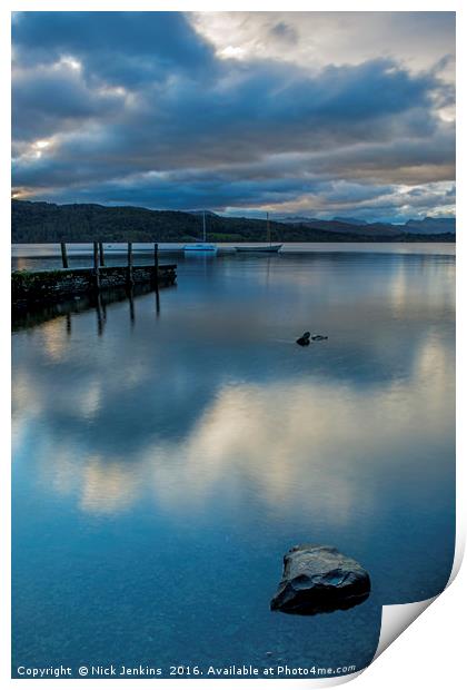 Lake Windermere from Miller Ground Print by Nick Jenkins