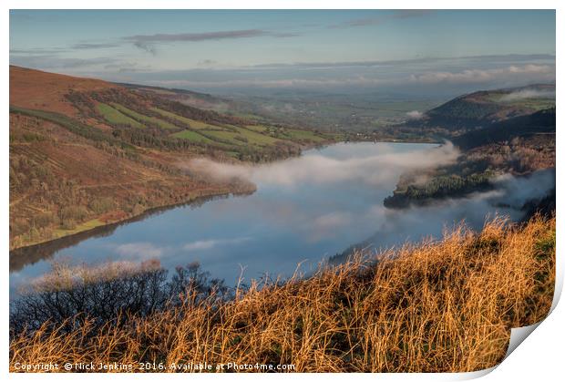 Looking down the Talybont Valley Brecon Beacons  Print by Nick Jenkins