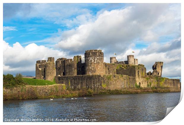 Caerphilly Castle Print by Nick Jenkins