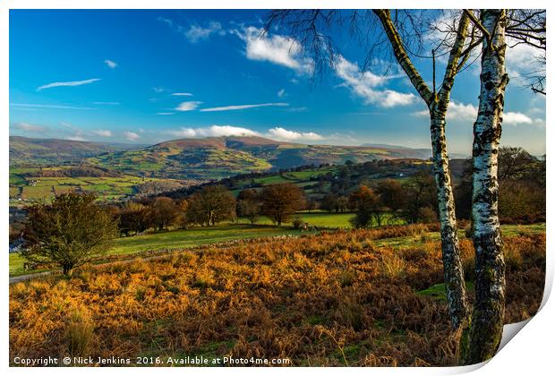 Sugarloaf Mountain Black Mountains Brecon Beacons Print by Nick Jenkins