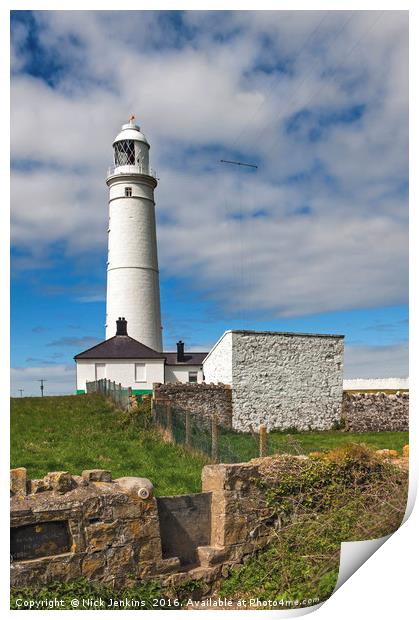 Nash Point Lighthouse Glamorgan Coast Print by Nick Jenkins