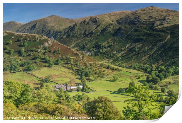 The UpperTroutbeck Valley Lake District Cumbria  Print by Nick Jenkins