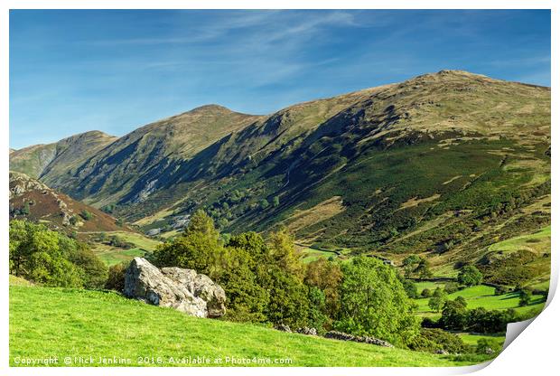 Upper Troutbeck Valley Lake District Cumbria Print by Nick Jenkins