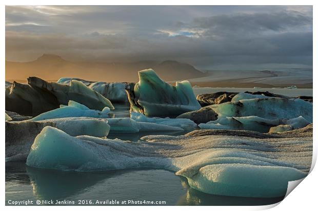 Jökulsárlón Glacial Lake in southern Iceland  Print by Nick Jenkins