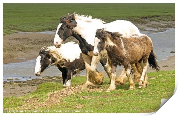 Three Heavy Horses Print by Nick Jenkins