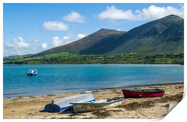 Beach at Trefor on the Llyn Peninsula North Wales Print by Nick Jenkins