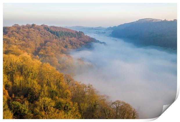The Wye Valley and Cloud Inversion Gloucestershire Print by Nick Jenkins