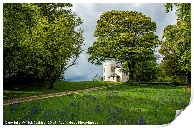 The Kymin Round Tower above Monmouth in Spring Print by Nick Jenkins