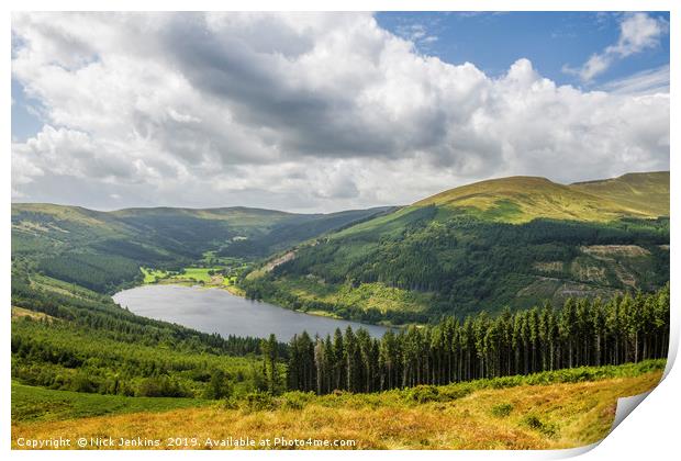 Looking Down on Talybont Valley in the Brecon Beac Print by Nick Jenkins