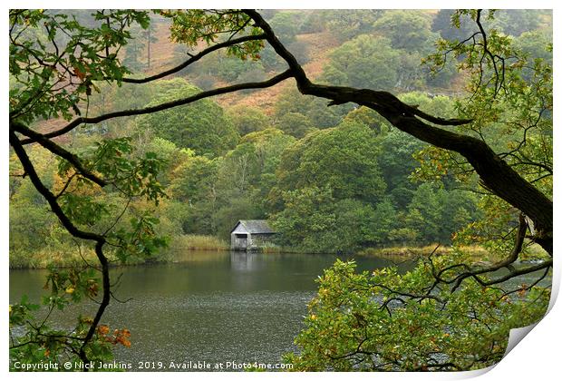 The Boathouse on Rydal Water Lake District Print by Nick Jenkins