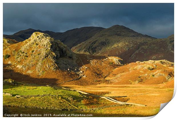Coniston Fells Autumn Lake District National Park Print by Nick Jenkins
