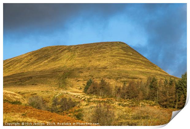 Torpantau Ridge in the Central Brecon Beacons Print by Nick Jenkins
