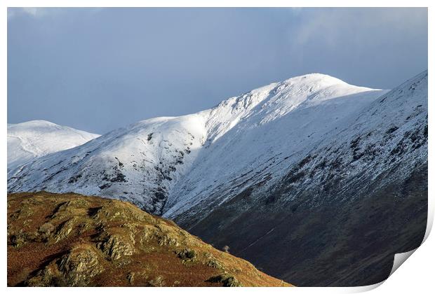 Fells above Troutbeck in Winter Lake District Print by Nick Jenkins