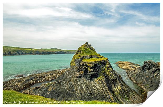 The Cliffs at Abereiddy on the North Pembrokeshire Print by Nick Jenkins