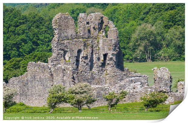 Ruins of Ogmore Castle Ogmore by Sea Close Up  Print by Nick Jenkins