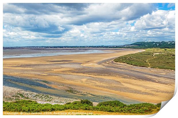 River Ogmore Estuary Ogmore by Sea Wales  Print by Nick Jenkins